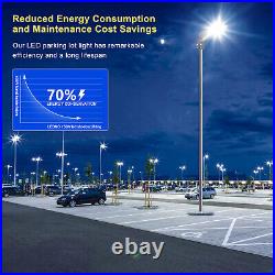 150W LED Parking Lot Light with Photocell Commercial 21000LM Shoebox Pole Lights