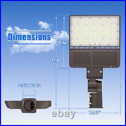150W LED Parking Lot Light with Photocell Commercial 21000LM Shoebox Pole Lights