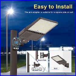 150W LED Parking Lot Light with Photocell Commercial Shoebox Lights Arm Mount