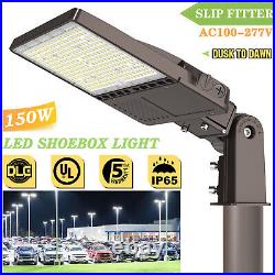 150W LED Parking Lot Light with Photocell Outdoor Commercial Shoebox Street Lamp