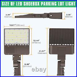 150W LED Parking Lot Light with Photocell Outdoor Commercial Shoebox Street Lamp