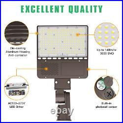 150W LED Parking Lot Light with Photocell Outdoor Commercial Shoebox Street Lamp