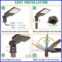 150W LED Parking Lot Light with Photocell Outdoor Commercial Shoebox Street Lamp