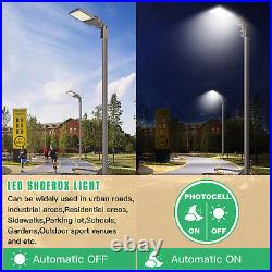 150W LED Parking Lot Light with Photocell Outdoor Commercial Shoebox Street Lamp