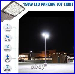 150W LED Parking Lot Light with Photocell, UL Listed Shoebox Light Pole Fixtures