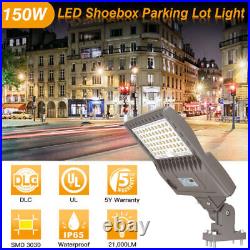 150W LED Parking Lot Lights Commercial Outdoor Shoebox Street Pole Lighting IP65