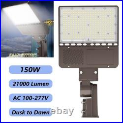 150W LED Parking Lot Lights Photocell Shoebox Pole Street Lighting 100-277VAC UL