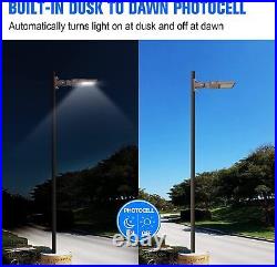 150W LED Parking Lot Lights Shoebox Light with Dusk to Dawn Photocell Arm Mount