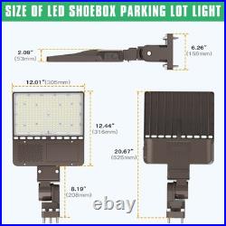 150W LED Parking Lot Lights Street Light Shoebox Pole Light Fixture Dusk to Dawn