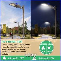 150W LED Parking Lot Lights Street Light Shoebox Pole Light Fixture Dusk to Dawn