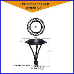 150W LED Pole Light Circular Area Post Top Fixture Outdoor Garden Walkway Lamp
