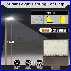 150W LED Shoebox Flood Light Dusk-Dawn Outdoor Street Area Parking lot Lighting