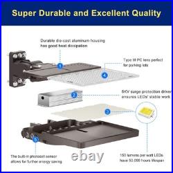 150W LED Shoebox Flood Light Dusk-Dawn Outdoor Street Area Parking lot Lighting