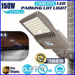 150W LED Shoebox Light Commercial Stadium Parking Lot Outdoor Lighting 5000K DLC