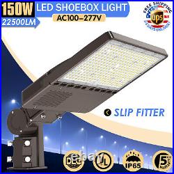 150W LED Shoebox Light Fixture Dusk To Dawn Outdoor Street Parking Lot Pole Lamp