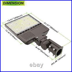 150W LED Shoebox Light Fixture Dusk To Dawn Outdoor Street Parking Lot Pole Lamp