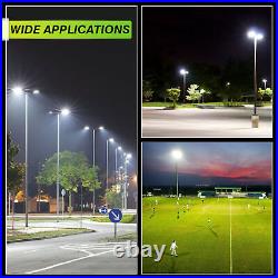 150W LED Shoebox Light Fixture Dusk To Dawn Outdoor Street Parking Lot Pole Lamp