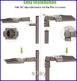 150W LED Shoebox Light Fixture Dusk To Dawn Outdoor Street Parking Lot Pole Lamp