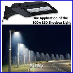 150W LED Shoebox Light Parking Lot Pole Commericial Building Warehouse Lighting
