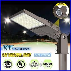150W LED Shoebox Parking Lot Light Commercial Outdoor Lighting with Photocell