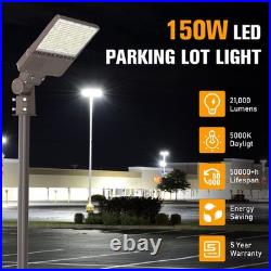 150W LED Shoebox Parking Lot Light Commercial Outdoor Lighting with Photocell