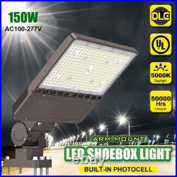 150W LED Shoebox Parking Lot Light Commercial Outdoor Pole Light Fixture 21000lm