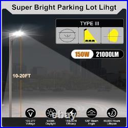 150W LED Shoebox Parking Lot Light Commercial Outdoor Pole Light Fixture 21000lm