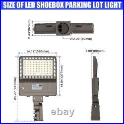 150W LED Shoebox Pole Light Commercial Outdoor Parking Lot Flood Light 100-277V