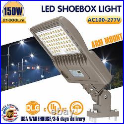 150W LED Street Area Light Commercial Parking Lot Shoebox Pole Lighting Lamp DLC