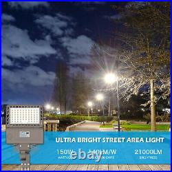 150W LED Street Area Light Commercial Parking Lot Shoebox Pole Lighting Lamp DLC