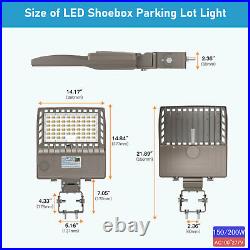 150W LED Street Pole Light Commercial Shoebox Area Parking Lot Lighting 5000K UL