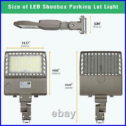 150W Led Parking lot Lights Street Lamp IP65 Shoebox Pole Lights Arm Mount 5000K