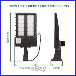 150W Parking Lot Light 18000LM Outdoor LED Shoebox Light Pole Lighting 5700K SW