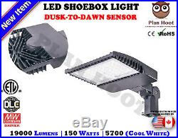 150 WATT LED Shoebox Fixture Slip Fitter ETL DLC Parking Lot Street Light Pole