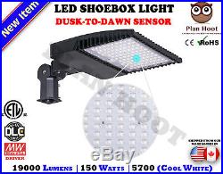 150 WATT LED Shoebox Fixture Slip Fitter ETL DLC Parking Lot Street Light Pole