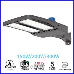 150w 200w 300W LED Parking Lot shoebox Light with photocell & arm Mount UL/DLC