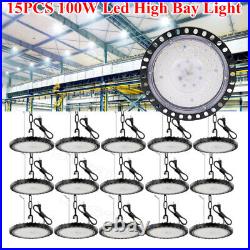 15 Pack 100W UFO Led High Bay Light Factory Warehouse Commercial Led Shop Lights