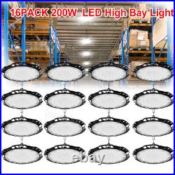 16 Pack 200W UFO Led High Bay Light Commercial Industrial Warehouse Shop Lights