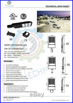 185w LED Parking Lot shoebox Light Fixture UL DLC approved 5yrs warranty