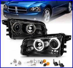 2006-2010 Dodge Charger Dual Xtreme LED Halo Rings Projector Black Replacement