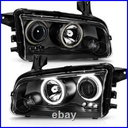 2006-2010 Dodge Charger Dual Xtreme LED Halo Rings Projector Black Replacement