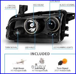 2006-2010 Dodge Charger Dual Xtreme LED Halo Rings Projector Black Replacement
