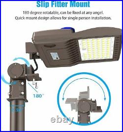 200W Commercial LED Parking Lot Light Dusk To Dawn Shoebox Area Pole Light 5000K