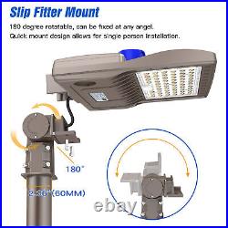 200W Commercial Outdoor Shoebox Lights Dusk to Dawn Street Area Slip Fitter Lamp
