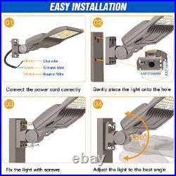 200W LED Area Light Shoebox Outdoor Parking Lot Garage Lights IP65 Waterproof