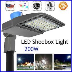 200W LED Parking Lot Light 24000Lm Led Shoebox Pole Lights 5500K Slip Fitter
