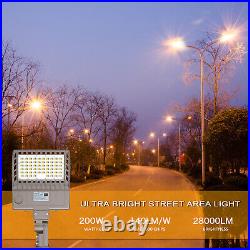 200W LED Parking Lot Light 28000LM Commercial Outdoor Shoebox Street Pole Light