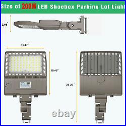 200W LED Parking Lot Light 28,000 LM 5000K Outdoor Shoebox Pole Street Lighting
