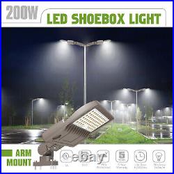 200W LED Parking Lot Light 800W MH Equal Street Area Pole Shoebox Fixtures 5000K