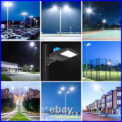200W LED Parking Lot Light Commercial Shoebox Fixtures Dusk To Dawn + Arm Mount